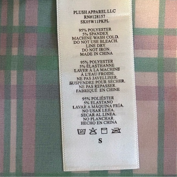 PLUSH- Plaid Sarong Skirt In Green - Picture 4 of 5